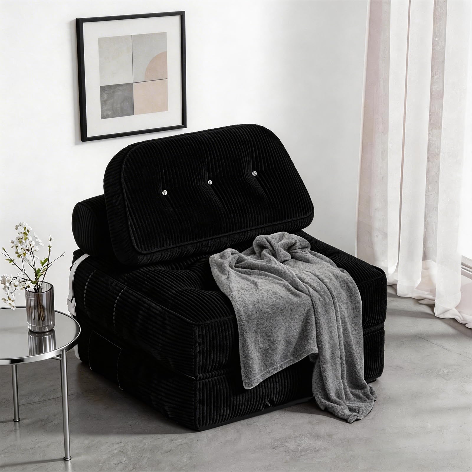 Amazon.com: NESLAKO Folding Sofa Bed, Flannel Futon Couch Bed with